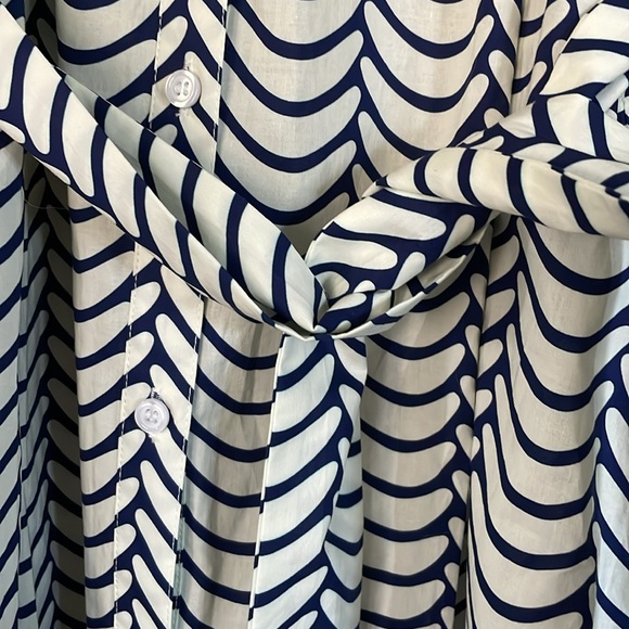 NWT Lesley Evers shirt dress pockets Harriet Navy Scoops large - Picture 2 of 4